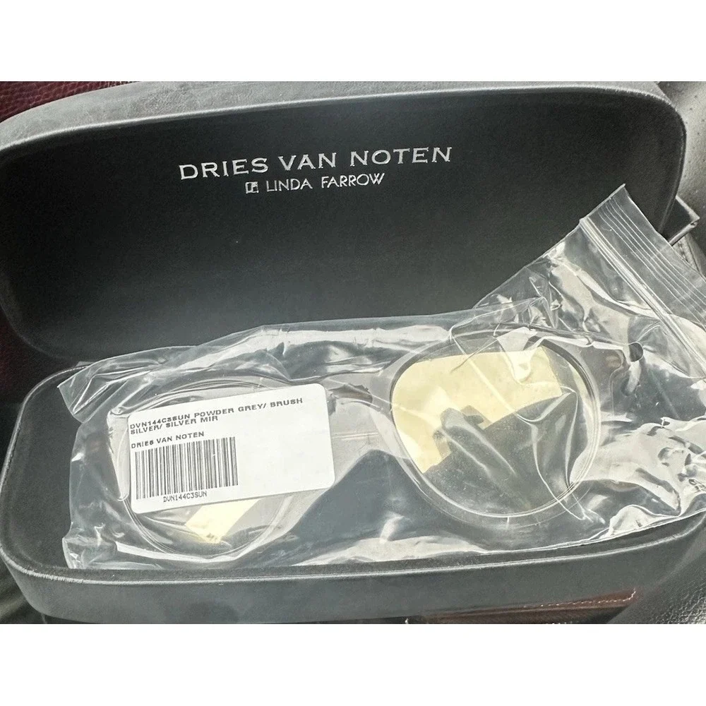 Dries Van Noten Linda Farrow Edition  DVN/144Sunglasses Powder Grey Brush Silver